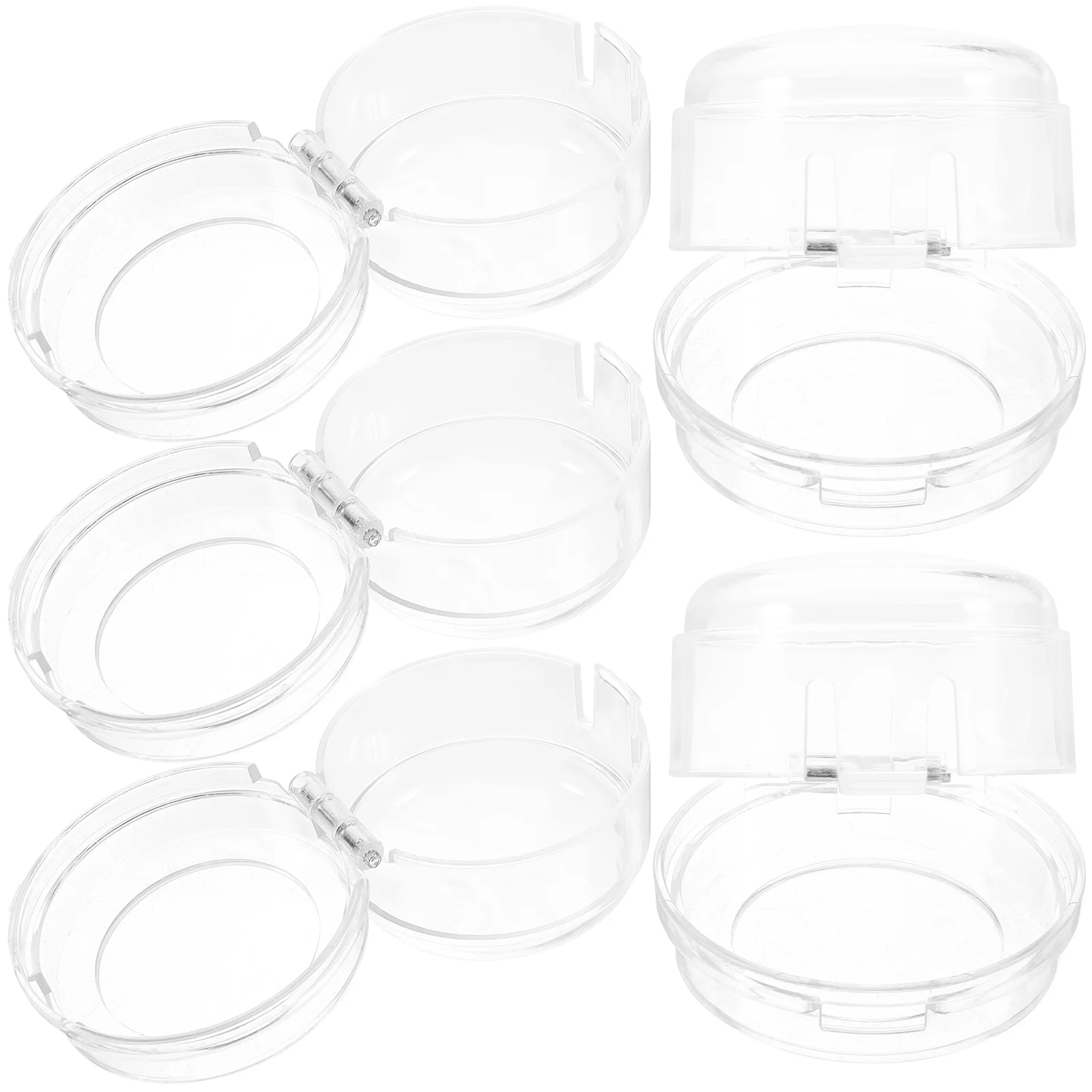 5 Pcs Gas Cover Stove Knob Safety Protectors Child Proof Guard Home Kitchen Anti Leak Universal Fits Cooker White Gold