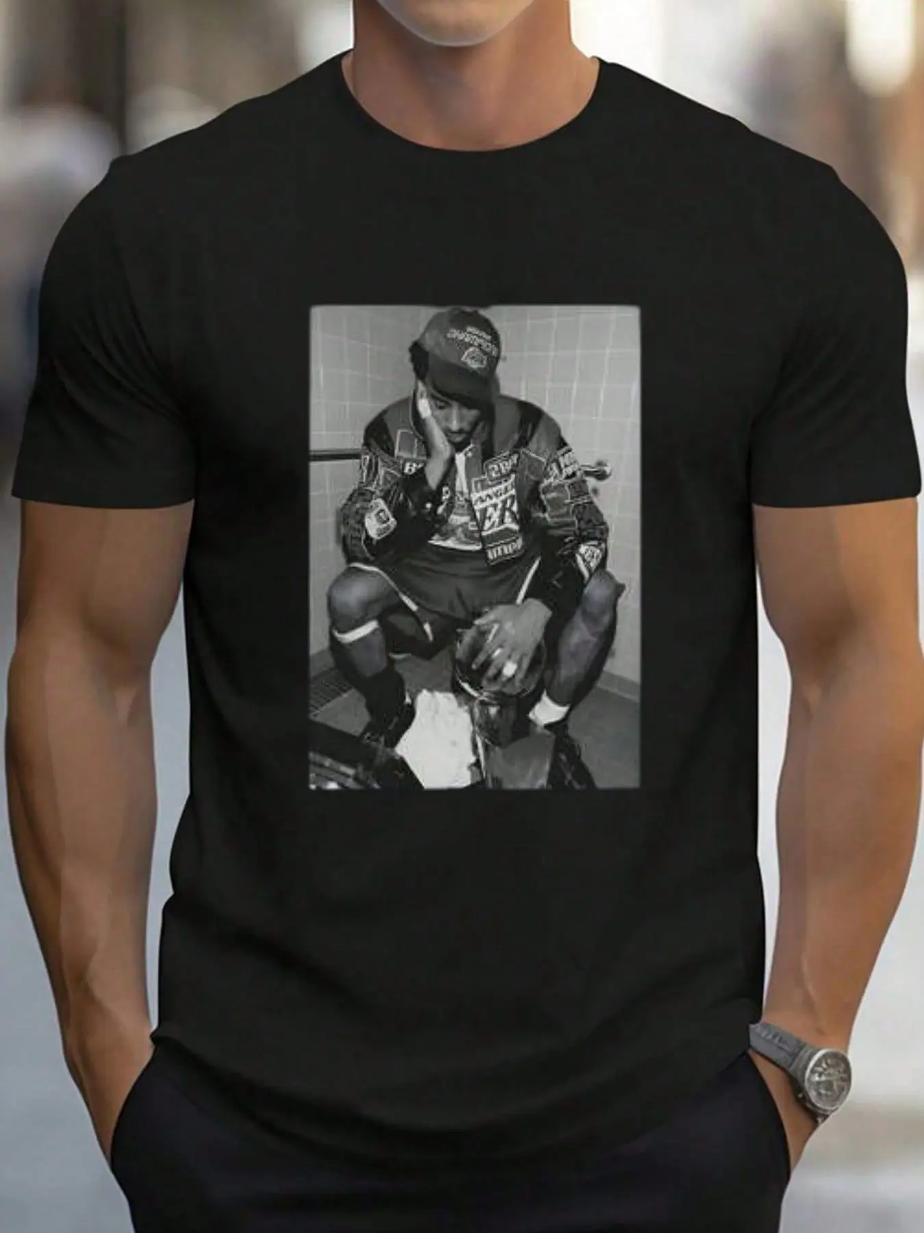 Original Letter Print Summer Cotton Loose Retro Street Men and Women Short Sleeve High Street American Style T-shirt