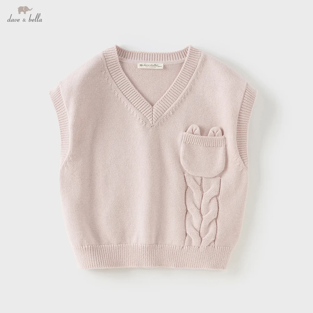 

Dave Bella Girls Baby Sweater Vest Sweet Cute Gentle Autumn Children's Cotton Knitted Waistcoat Cardigan Outdoor DB3253211
