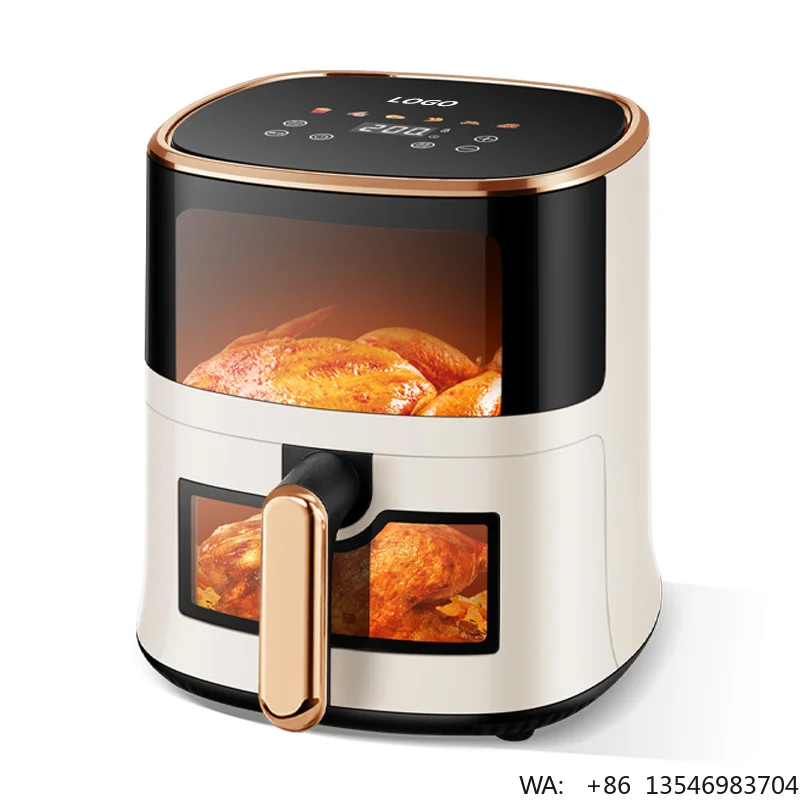 New Style Hot Sale Custom Logo Square Electric Plastic 4 Liter Digital Air Fryer with LED Display for Household & Hotel Use