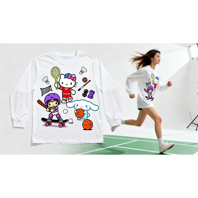 

MOTO-Hot — Продажа мультфильмов Sanrio Sports — топ с длинными рукавами с принтом на тему