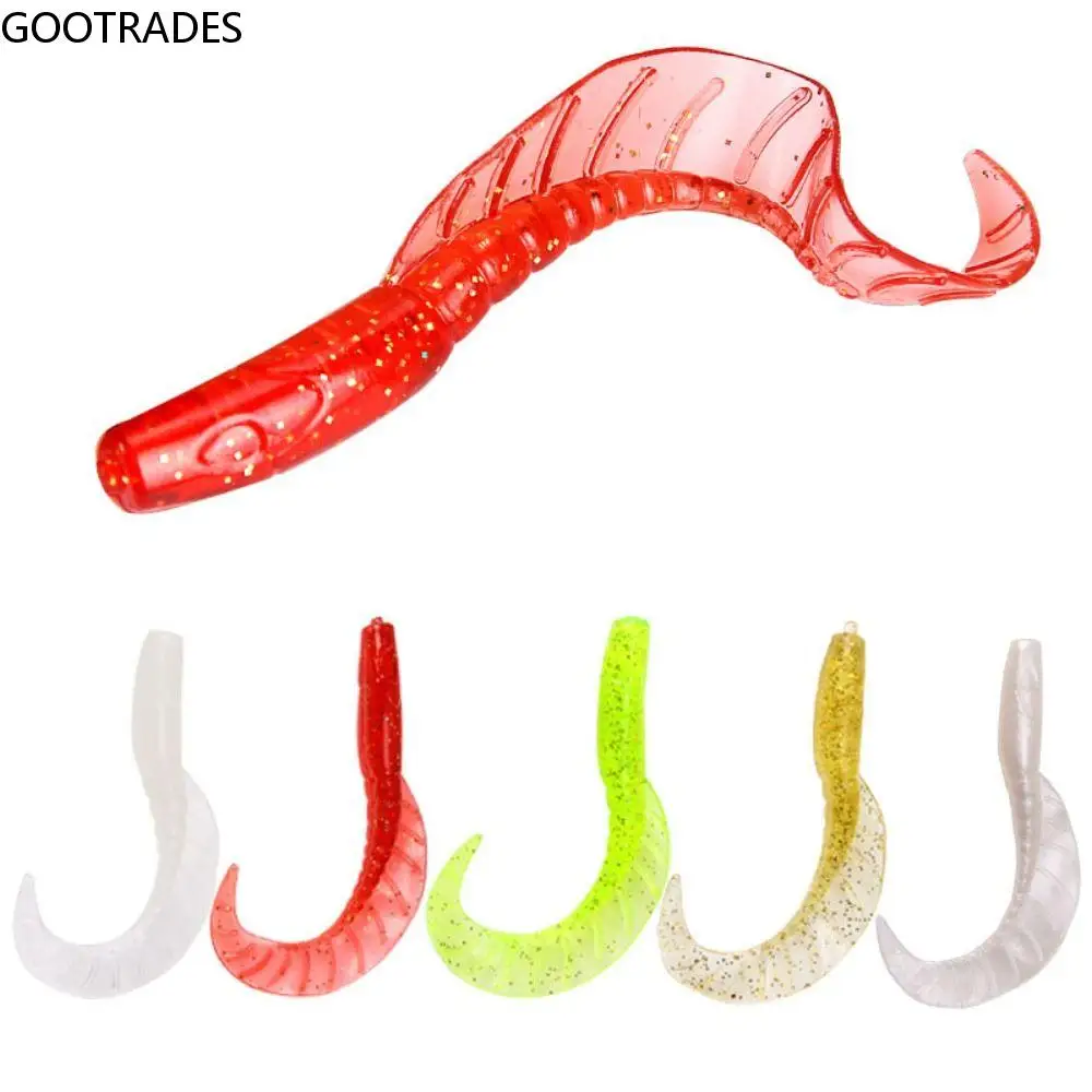 

10 PCS/Bag Artificial Silicone Fake Bait Soft Bait 7cm Wobbler Set Long Tail Worm Lure Fishing Accessories