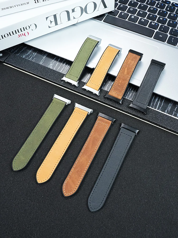 Cinturino in pelle di vacchetta retrò per HUAWEI WATCH D2 Cinturino per orologio in vera pelle a sgancio rapido Bracciale da polso con fibbia pieghevole magnetica da uomo