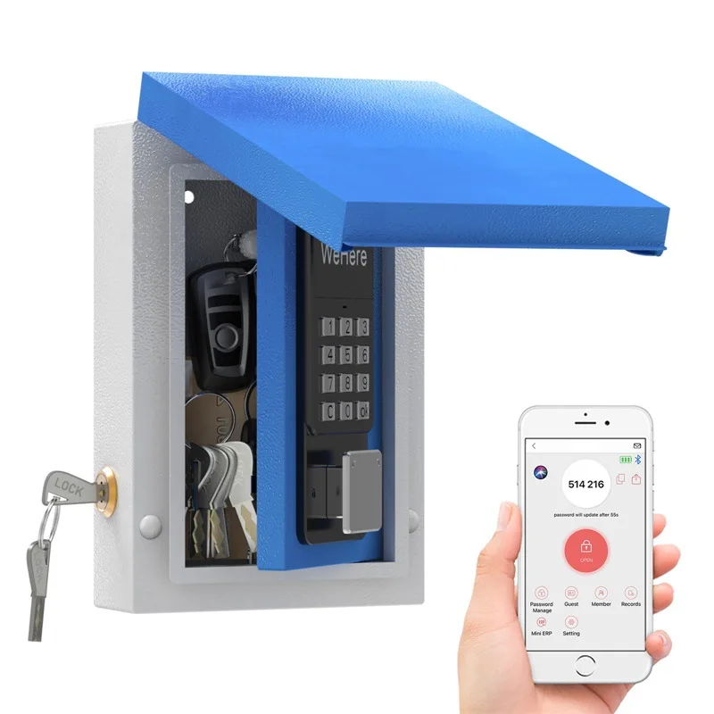 Smart Waterproof Key Management Box Bluetooth Remote Dynamic Password Unlocking  Wall Mounted