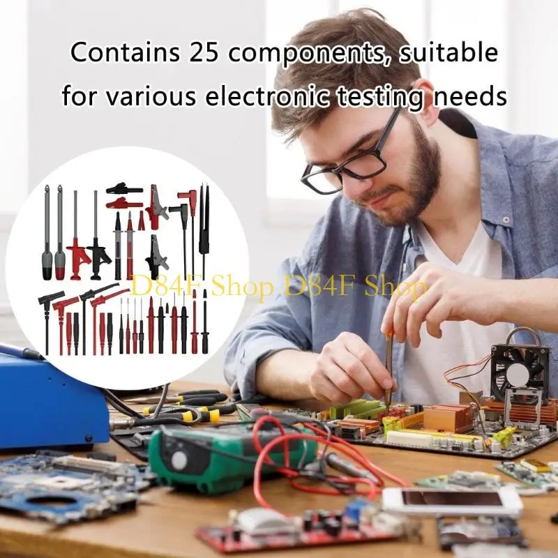

D84F 25Pcs Oscilloscope Probes Set for Testing and Repairing Car Circuits Electronics