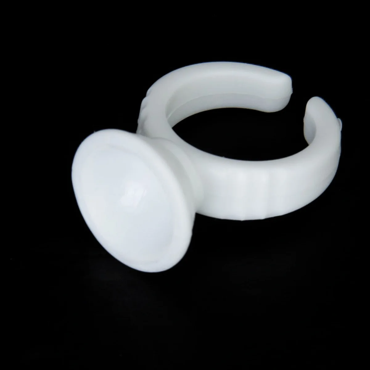 100 個プラスチック接着剤リングホルダー使い捨てまつげエクステンションアクセサリー白直径 13 ミリメートル使いやすい掃除不要