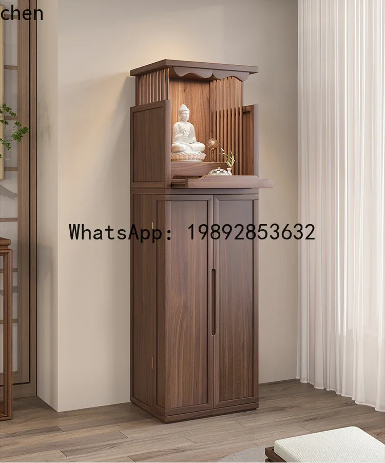 AB   black walnut casket stand cabinet oering table shrine household oering table Buddhist cabinet
