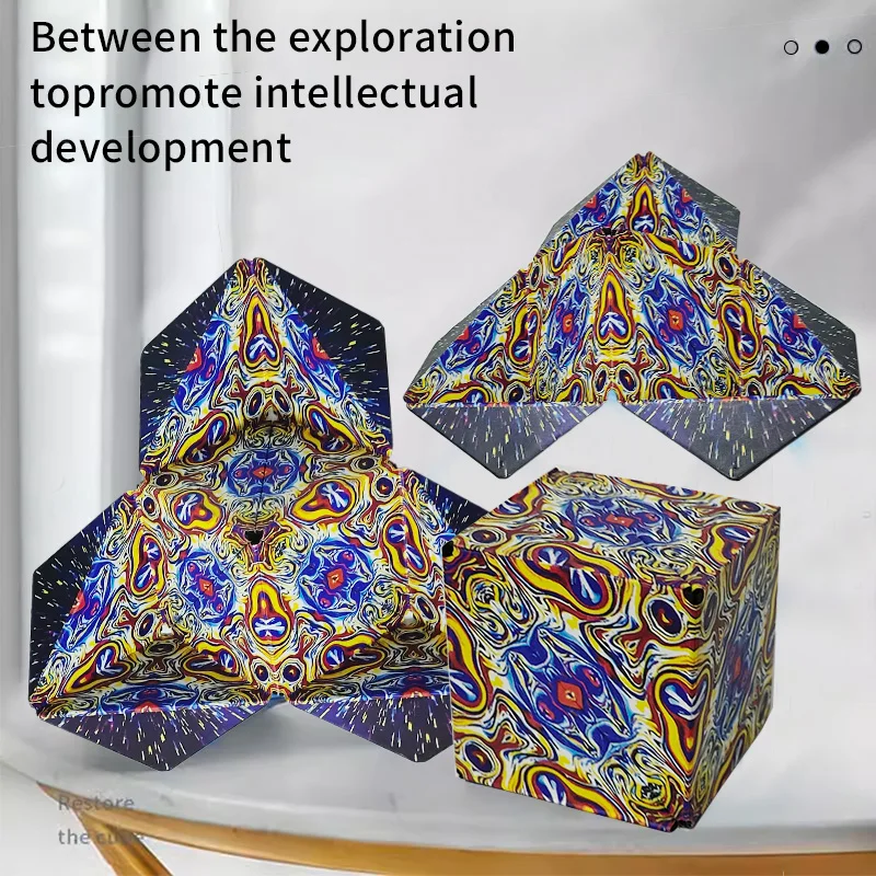 

Геометрический переменный магнитный куб 3D тренировка декомпрессии и мышления детская головоломка-головоломка куб декомпрессионные игрушки