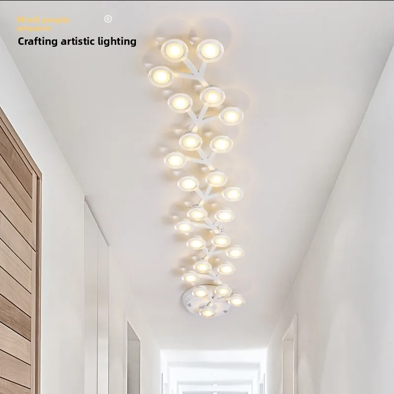 Postmodern Creative Starry Plum Blossom Long Ceiling Lamp for Hallway Corridor Entryway
