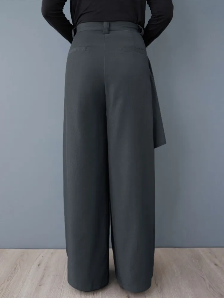 Autumn Irregular Patchwork Wide Leg Pants Women Fashion High Waist Pants Ladies Trousers Casual Loose Woman Harajuku Pants