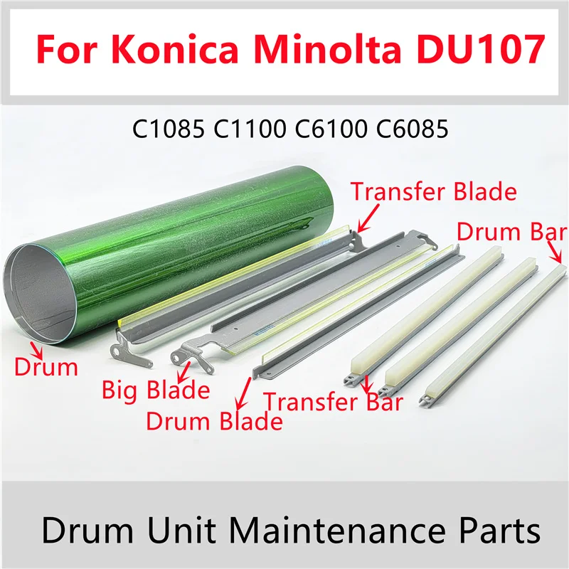 

DU107 Drum Unit Maintenance Parts For Konica Minolta C1085 C1100 C6100 C6085 OPC Drum Transfer Cleaning Blade Lubricant Wax Bar