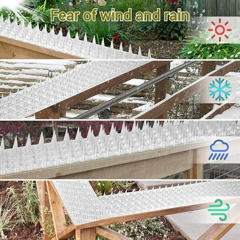 10/20/30Pcs Spikes Repeller Katze Kunststoff Vogel Repellent 10/20/24Pcs Spikes Repeller katze Kunststoff Vogel Repel PVC Transparent – Detail 6