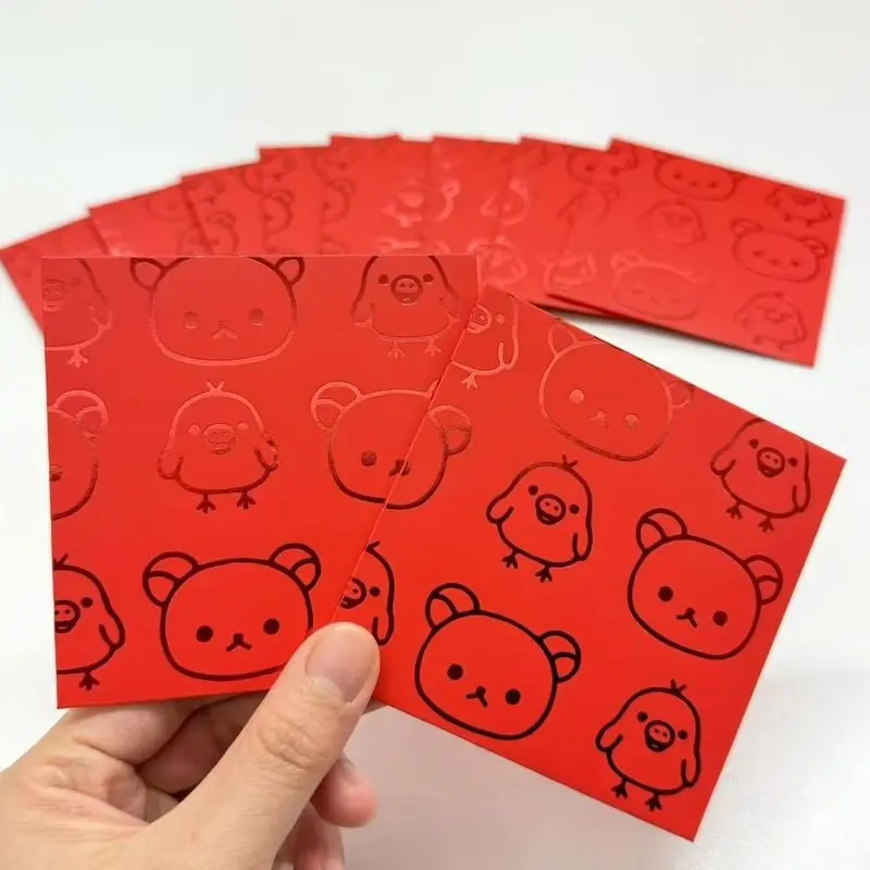 창의적인 리락쿠마 만화 빨간 봉투 재미있는 새해 고급스러운 선물 돈 봉투 장난감 피규어 애니메이션 파생 상품