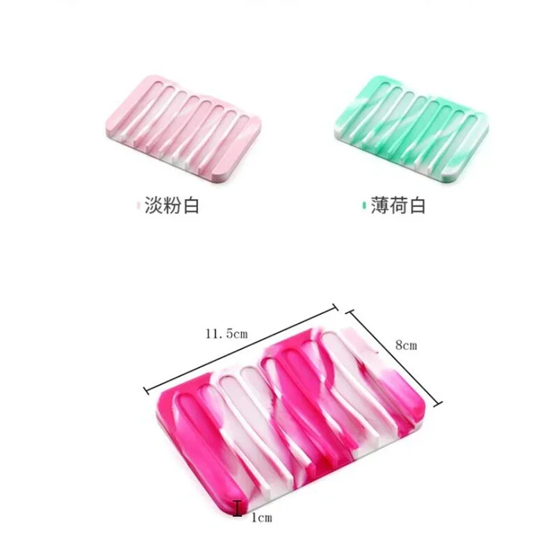 Anti-skidding Silicone Flexible Bathroom Fixtures Bathroom Hardware Tray Soapbox Soap Dishes Plate Holder Flexible Soap Plate