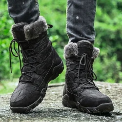 Large size waterproof snow boots non-slip high boots thick sole warm plush snow boots non-slip men winter outdoor boots 38-47