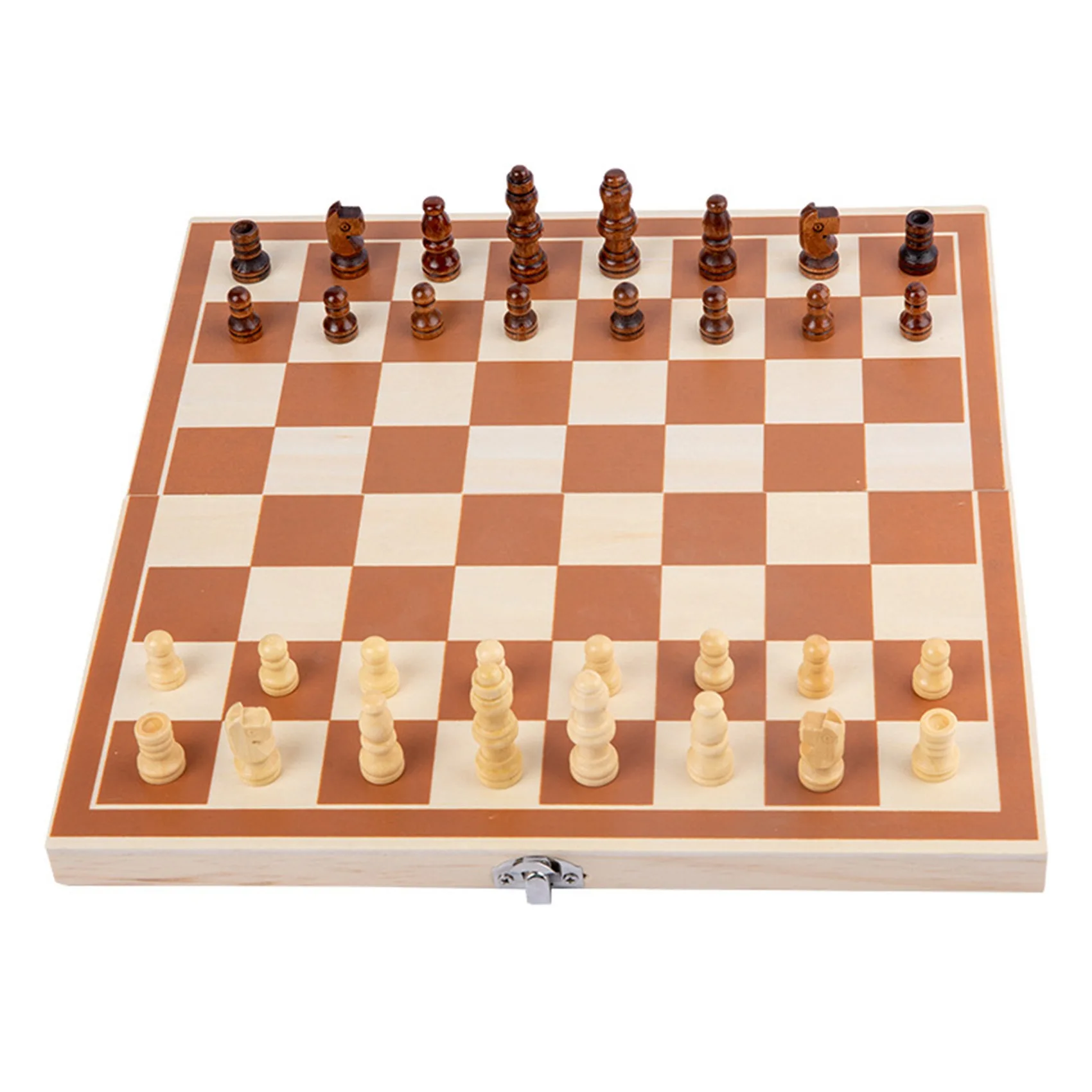 Wooden Folding Chess Set Folding Chess Board Kit Portable Classic Standard Board Game for Kids Adult