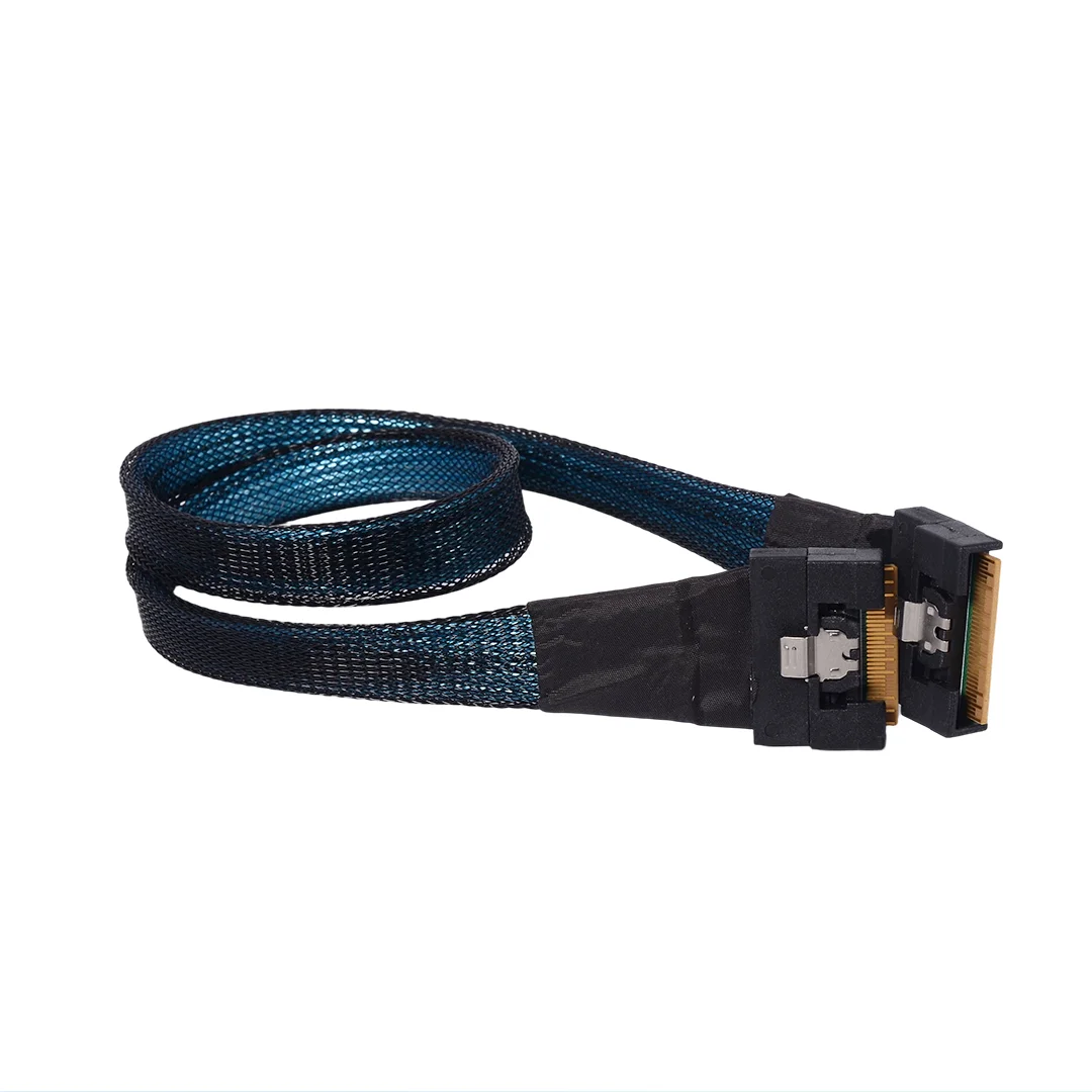 SlimSAS MCIO SFF-8654 8i Server High-speed Cable 1 to 2 Split PCIe 4.0 X8 x4+x4 Gen4 SFF-8639 SFF-8611 Split OCuLink U.2 50cm 1m