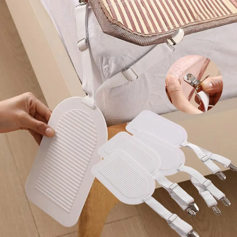 

4pcs Adjustable Non-Slip Bed Sheet Clip - Invisible Fastener with Secure Grip,No-Trace Design for Mattress, Sheet,Mahjong Mat