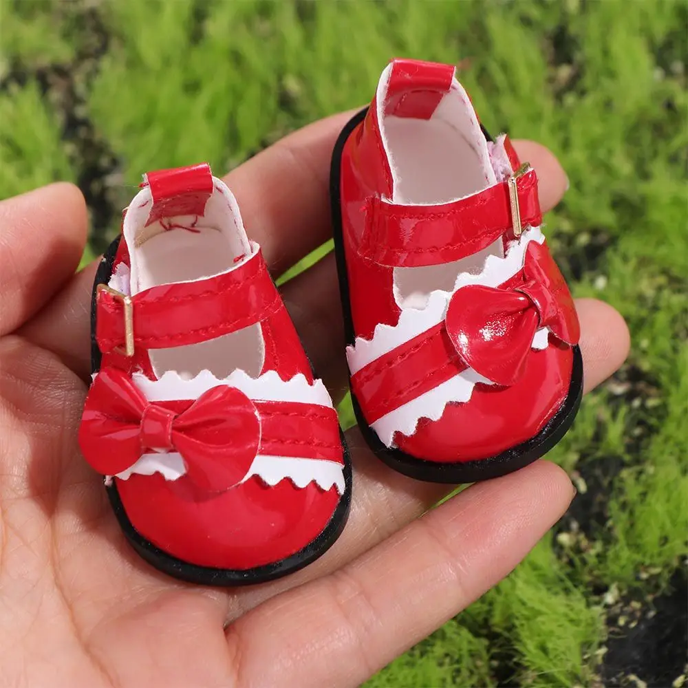 Dolls Accessories Handmade Boots 14 Inches Cotton Doll 5.5cm Doll Shoes Mini Bow Shoes Doll Casual Shoes Doll Leather Shoes