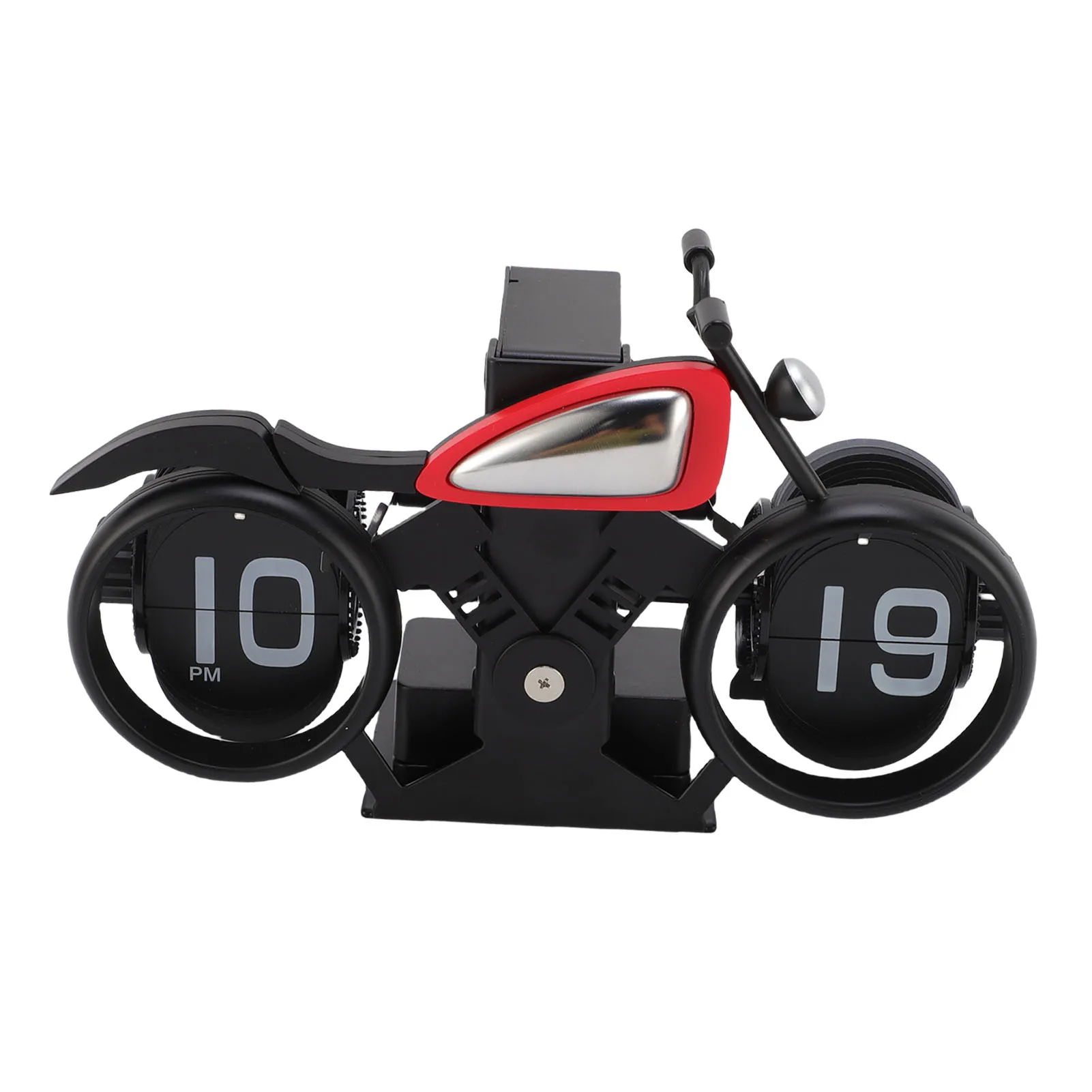 سطح المكتب على مدار الساعة الرجعية دراجة نارية على شكل توقيت وتذكير وظيفة ساعة ميكانيكية ديكور المنزل ساعة الطاولة #3