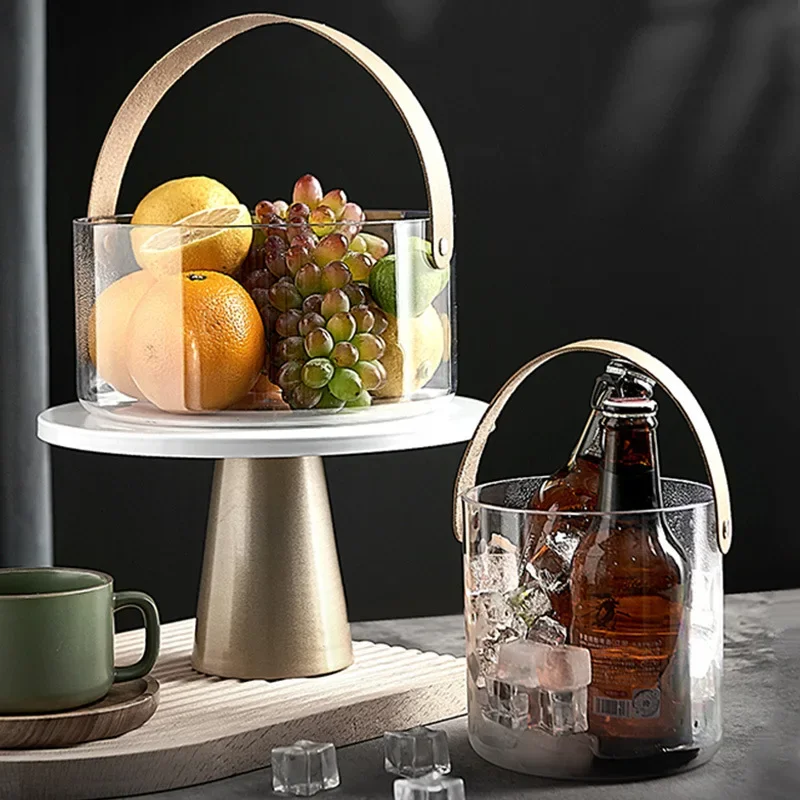 Multi Use Hand-held Basket With Handle, Home Wine Basin, Fruit Tray, Snacks, Dried Fruit Tray, Fruit Bucket Picknic Baskets