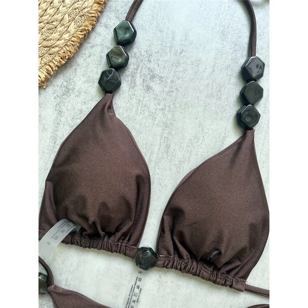 Halter High Leg Cut Bikini Damen Bademode Zweiteiliger Bikini-Set Mini-Tanga Gepolsterter Badeanzug Badebekleidung V7320 – Detail 21