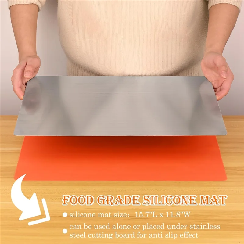 AB66-Cutting Board With Lip L Shape Pastry Board For Meat, Fruits, Vegetables, Bread, And Baking