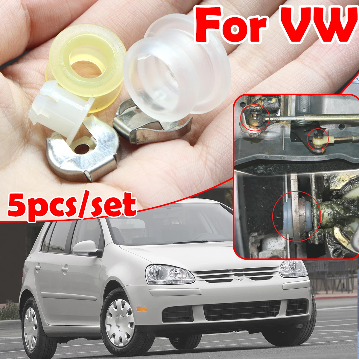 

For VW Eos Caddy Scirocco Rabbit Citi Golf Gear Shift Lever Cable Bushing Gearbox Selector End Linkage Rubber Sleeve Repair Kit