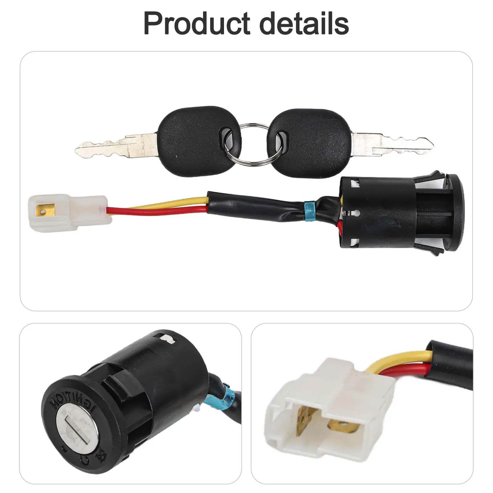 Practical Power Switch Keys Start Switch Small/big Female Port Replacement Parts 2/3 Wires 6V 12V Dagongkou Line 2