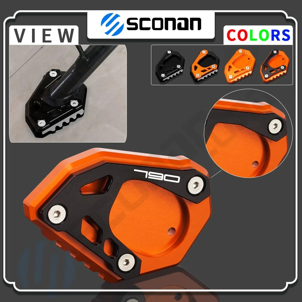 

Motorcycle Accessories Kickstand Foot Side Stand Extension Pad Support Plate For 790 Adventure 790ADV 2019 2020 2021 2022 2023