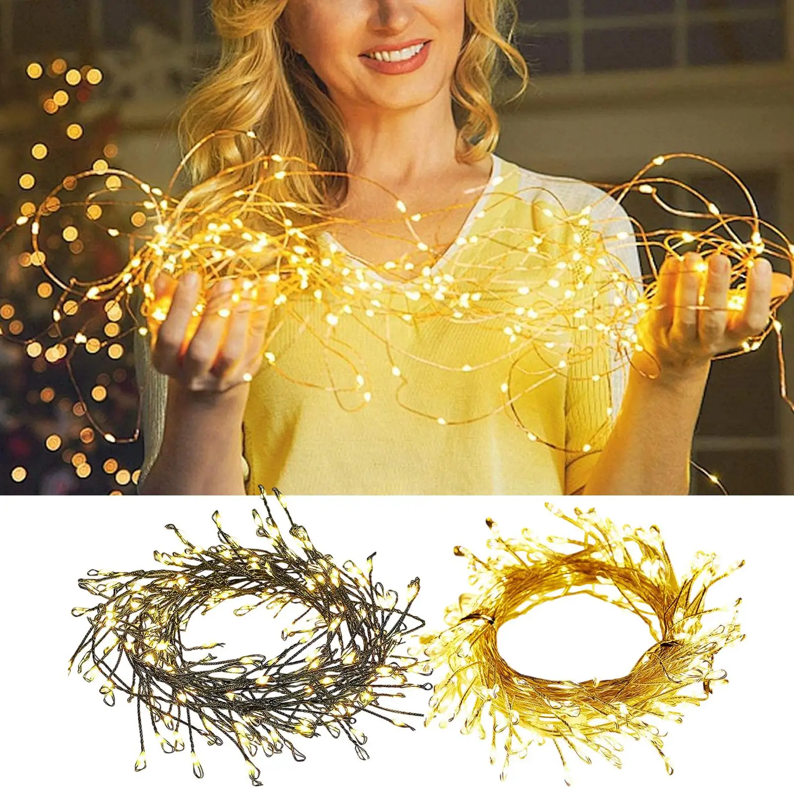 

100 светодиодов Сказочные гирлянды, рождественский декор, 8 режимов, водонепроницаемые уличные фонари для камина, патио, двора, сада, вечерние украшения