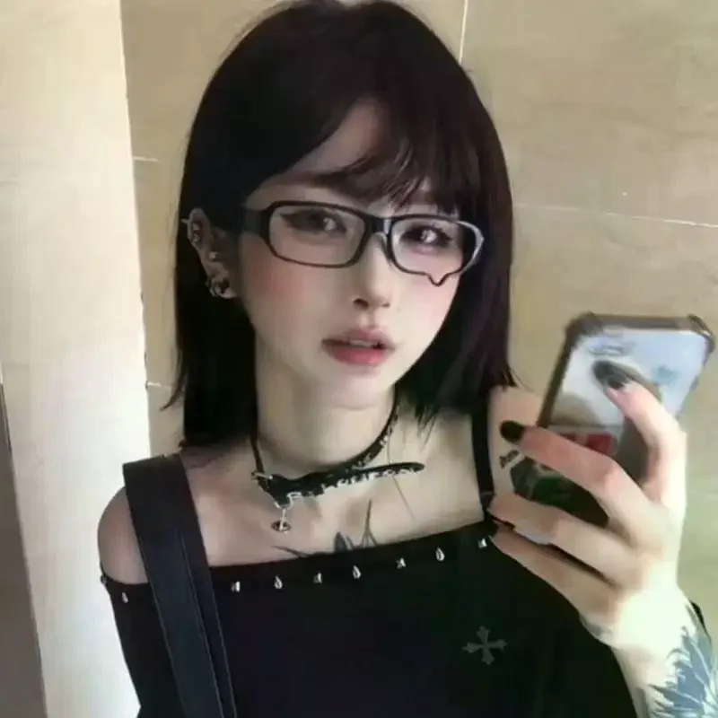 Y2K New Anime Crying Dripping Tears Glasses Unisex Black Eyeglass Frame Retro Kawaii Fashion Halloween Cosplay Accessories