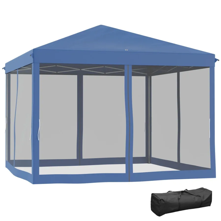 

Всплывающая палатка с навесом 10 x 10 футов с сеткой, мгновенная беседка Ez up Screen House Room с сумкой для переноски, регулируемая по высоте для улицы