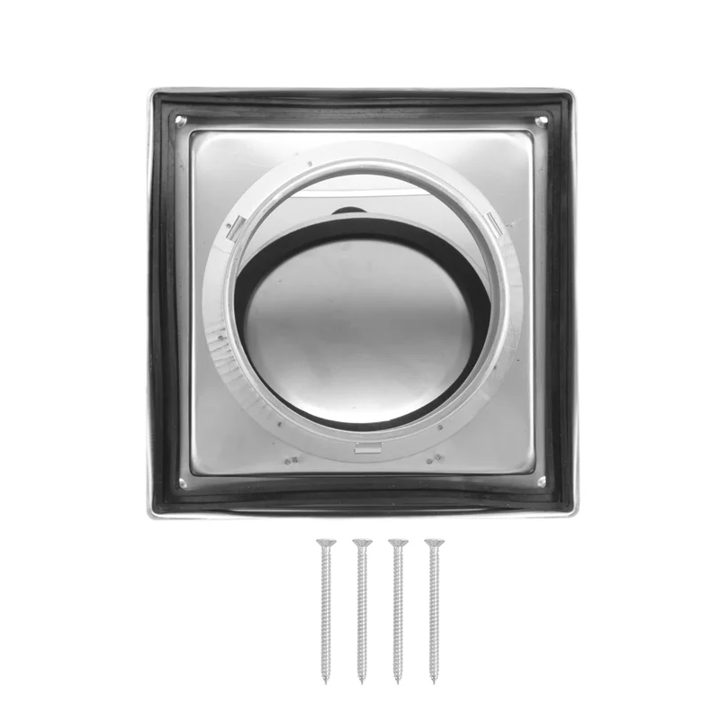 جديد 4In غطاء فتحة التهوية الفولاذ المقاوم للصدأ غطاء فتحة التهوية الجدار في الهواء الطلق مع رفرف غير عودة مبطن ، فتحة تهوية الجدار النازع الخارجي