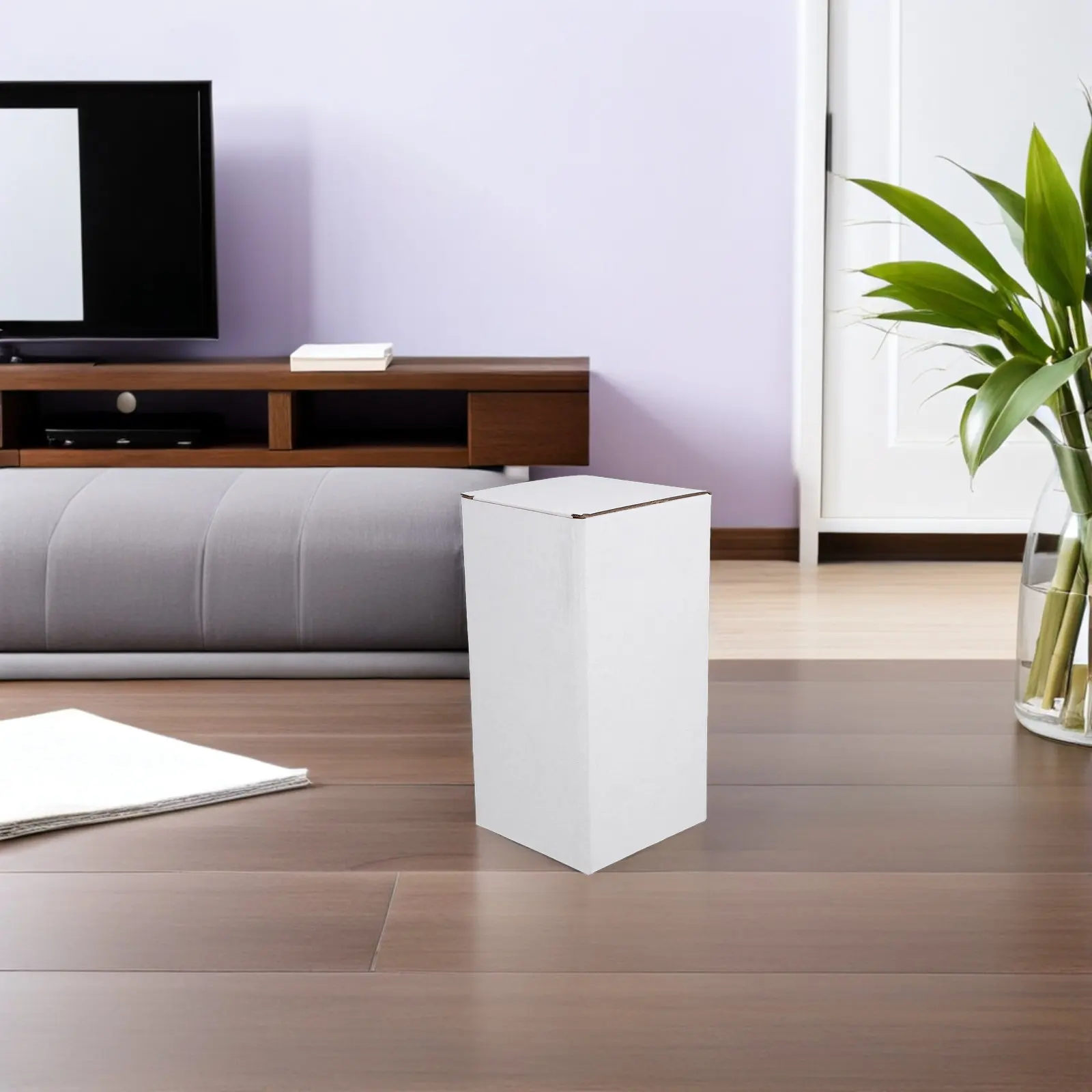 

8Pcs Square Corrugated Cardboard Mailer Boxes 7.9x3.9in Space Saving Stackable Heavy Duty Packing Boxes for Moving Shipping