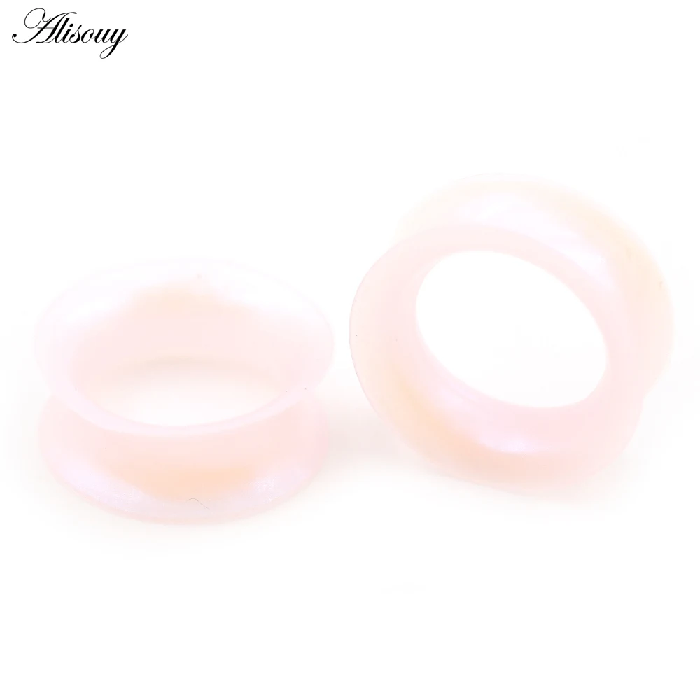 2er-Set mehrfarbige, hohle, flexible Silikon-Ohrstöpsel, Tunnel, Expander, Dehner, Ohrringe, Piercing-Körperschmuck – Detail 6