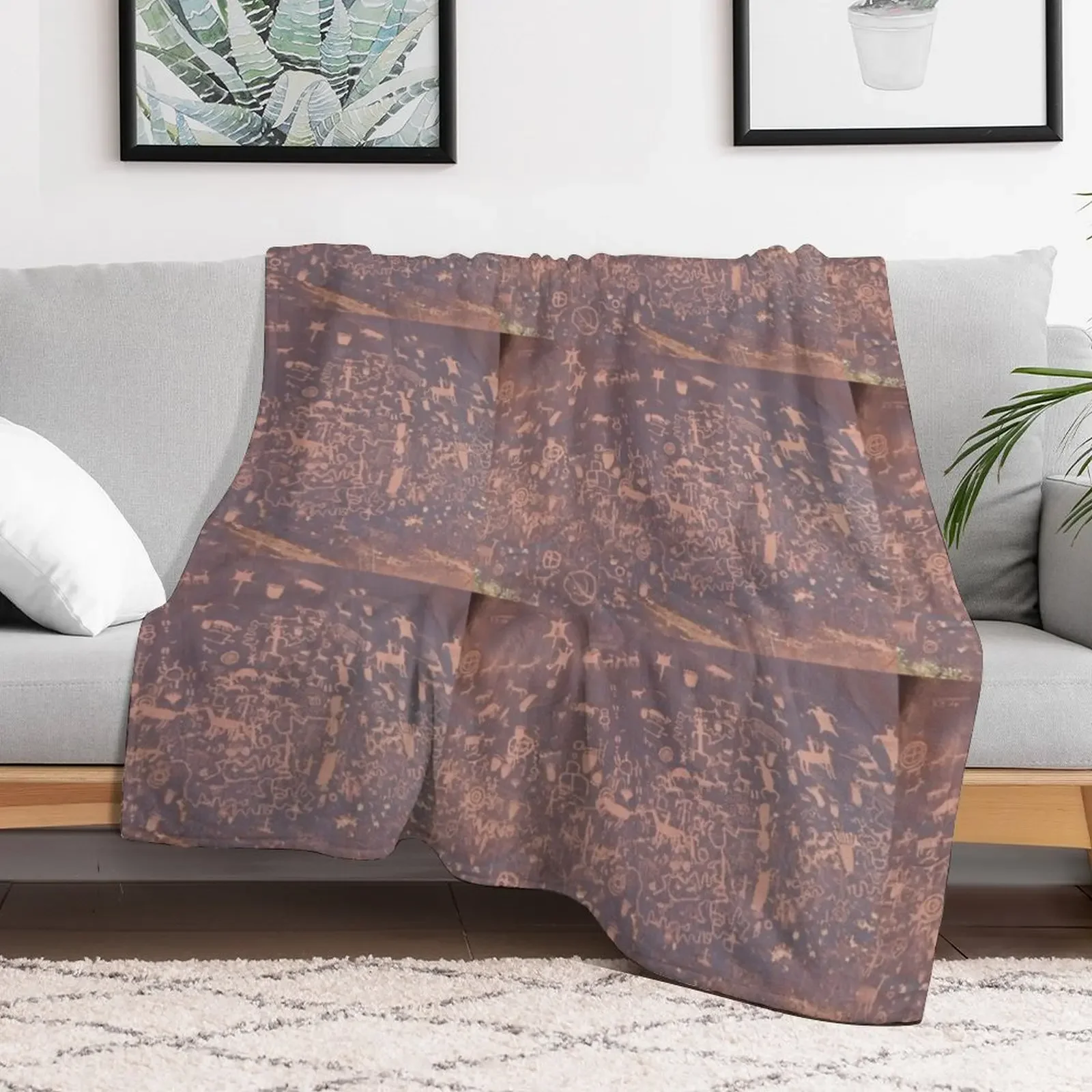 Ancient Petroglyphs Carved in Rock Throw Blanket For Baby anime Heavy Blankets