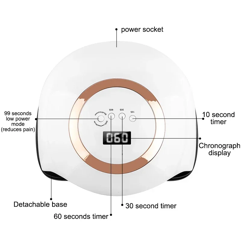 New V1 Nail Light 168W UV Nail Art Light Therapy Machine LED Nail Polish Glue Baking Lamp
