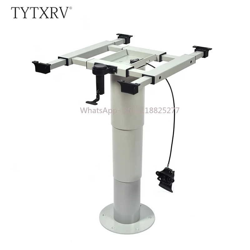 RV Accessories Aluminum Pneumatic Lifting Table legs with sliding Frame and rotating base plate for Boat Marine Caravan