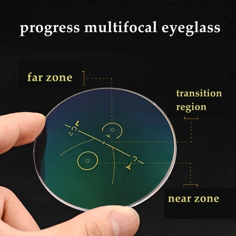 Large Frame Ultra-light Multifocal Reading Glasses Men  HD Presbyopia Glasses See Near Far Eyewear Metal Quality Fashion Polygon