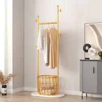 Hanger For Clothes Floor Standing Hall Rack Extension Bookcase Gold Shelf Large Couple Wardrobe Boutique Clothing Organizer Shoe