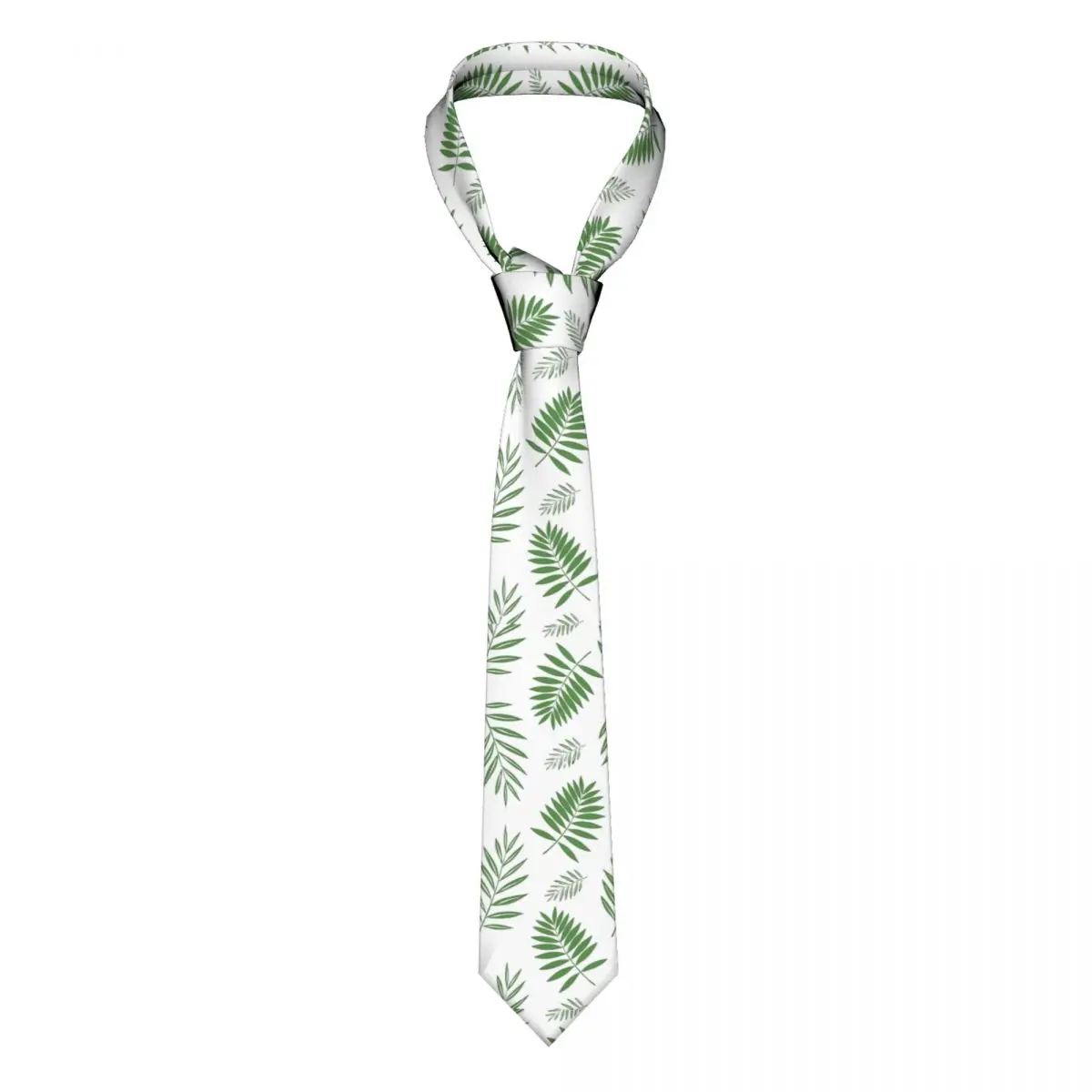 

Tropical Leaves Necktie Men Slim Polyester 8 cm Wide Green Floral Hawaiian Exotic Neck Tie for Mens Daily Wear Gravatas Office