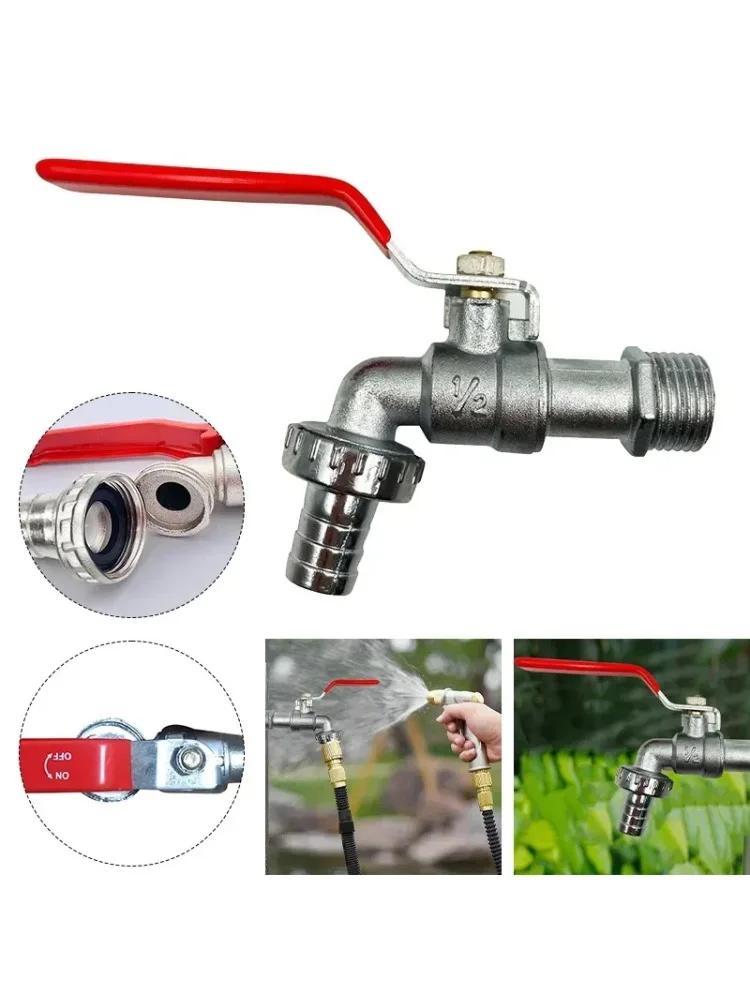 1/2 Zoll Gartenbewässerung Messing-Wasserhahn IBC-Tank Wasserhahn Einzel-Auslassventil Ersatz Frostschutz Outdoor-Balkon Zubehör
