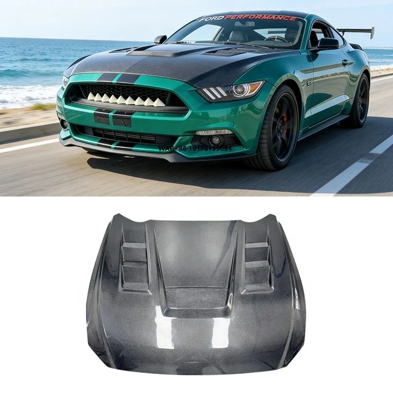 

Style Carbon Fiber Hood for Mustang 2015-2017 High Quality Engine Cover Bonnet Body Kit Car Accessories