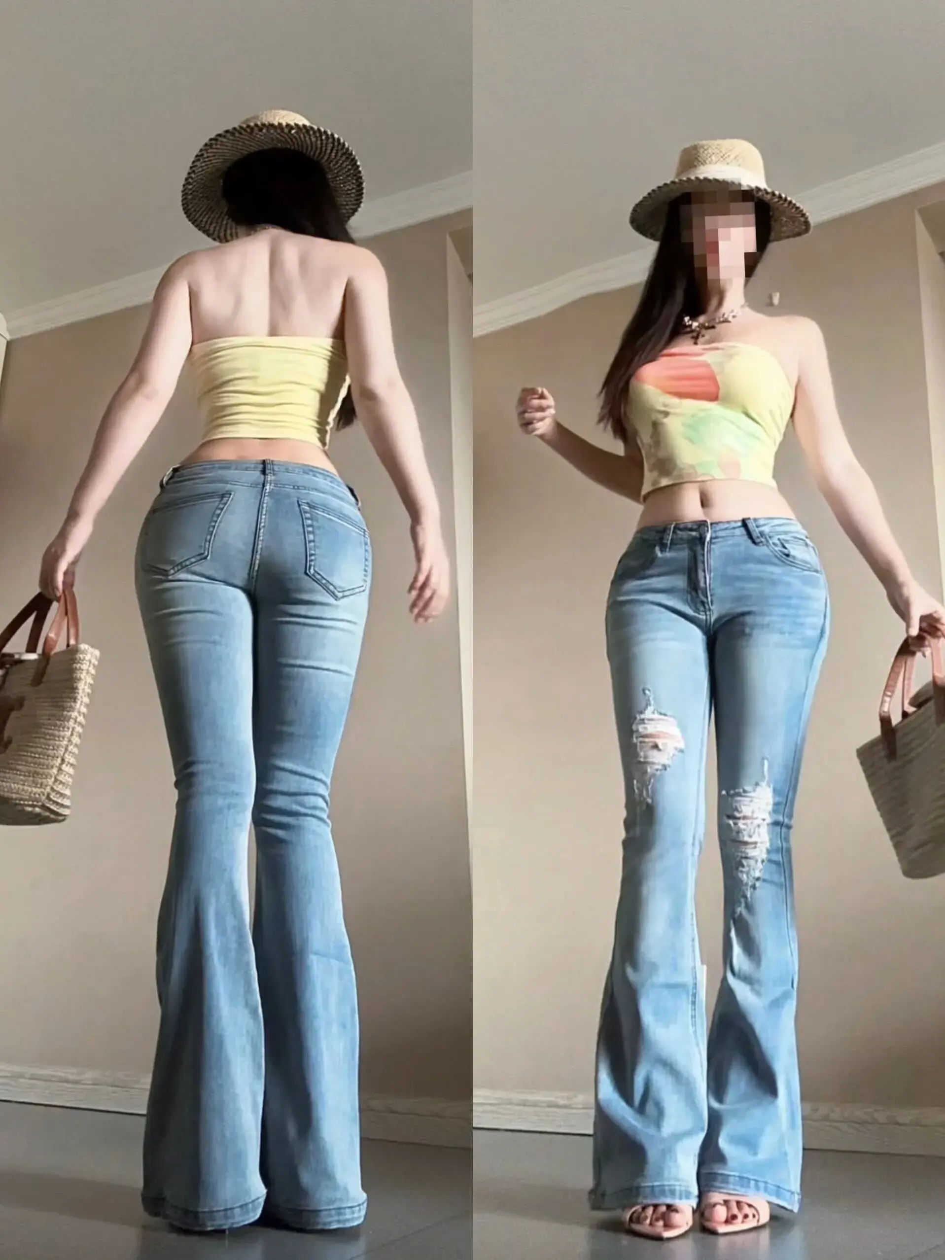 

Low Waist Bell Bottom Denim Jeans Women's Elastic Bell Pants Holiday Sexy Korean Style Casual Zipper Style Teenager Fit