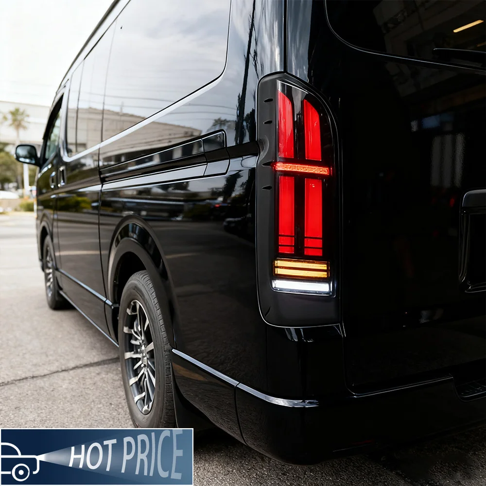 

Для Toyota Hiace 2005-2018: Новые динамические светодиодные задние фонари в сборе, обновленный стиль, подключение Plug and Play, автомобильные аксессуары