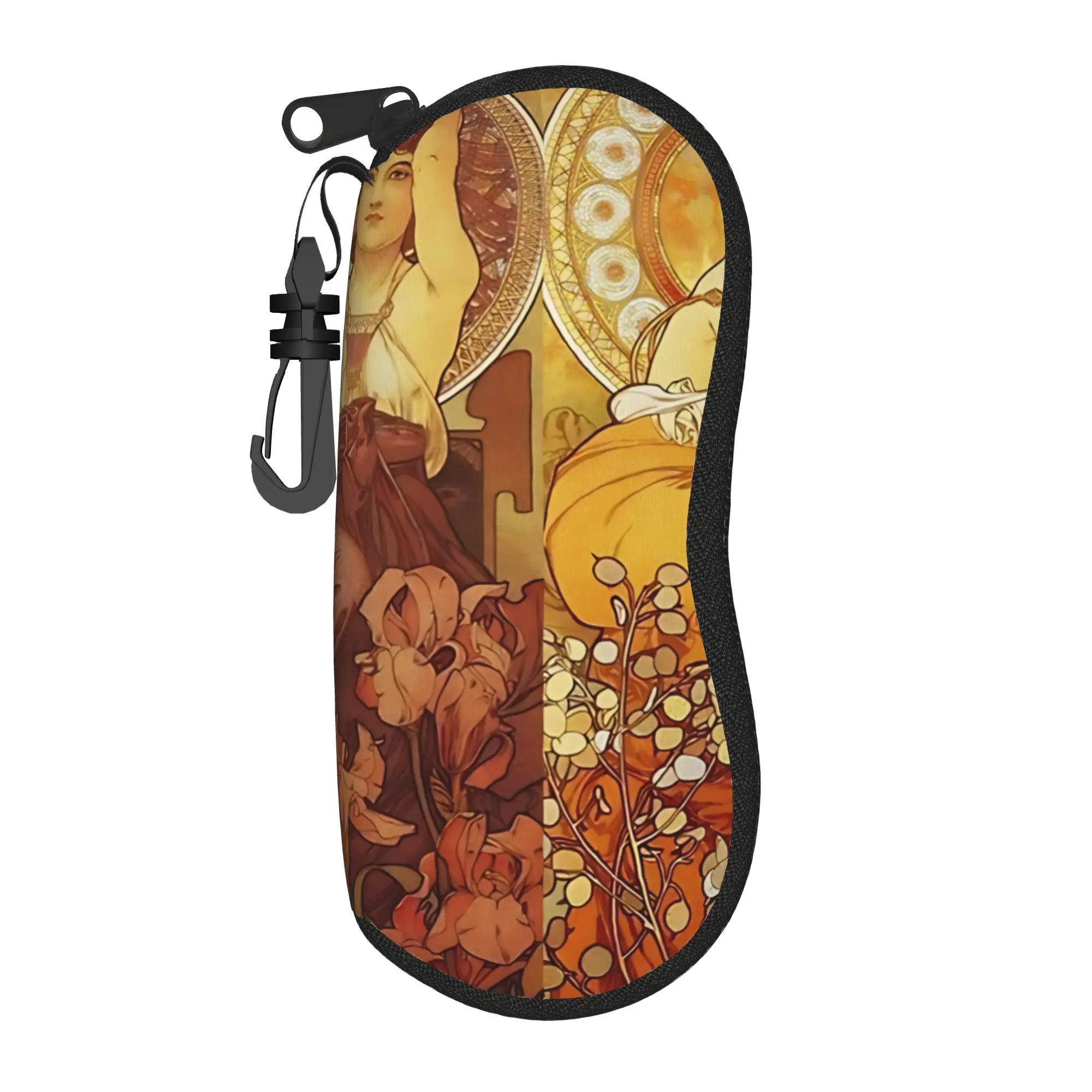 Language of Flowers Alphonse Mucha   Glasses Case Male Female  Sunglasses Case Cute Eyewear Organizer Eyeglass Protector
