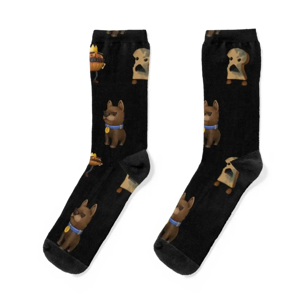 Overcooked stressesd food Socks Christmas gym retro Boy Socks Women's