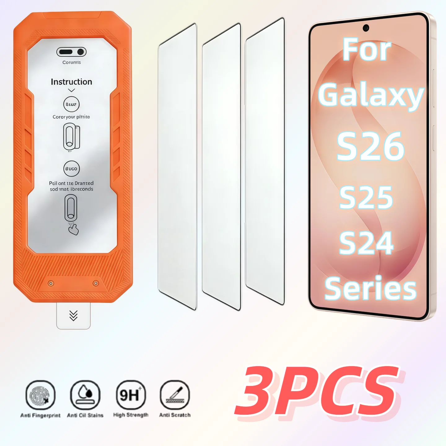 

3PCS 9H Hardness Tempered Glass Screen Protector forGalaxy S26/S25/S24Ultra plus Edge Anti-Fingerprint Dust-Free Mobile Accessor