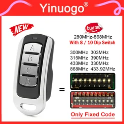 For 8 / 10 DIP Switch 300MHz 303MHz 315MHz 330MHz 433MHz 433.92MHz 868MHz Fixed Code MultiFrequency Garage Door Remote Control